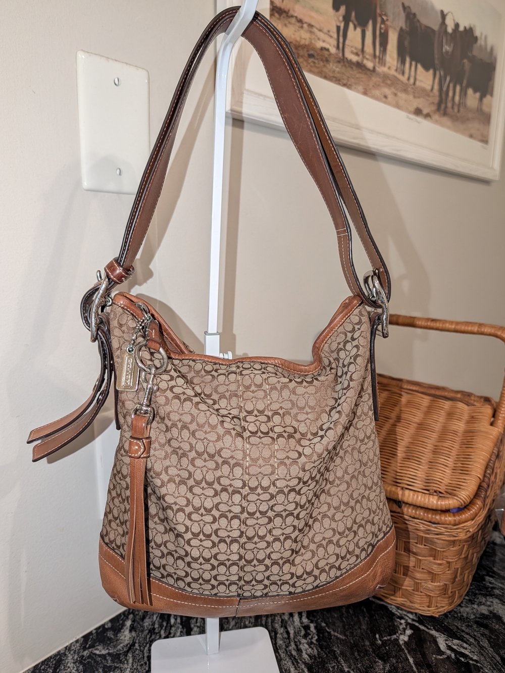 Coach Signature Jacquard Hobo Bag, Y2K,  2006